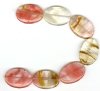 7 30x20 mm Flat Oval Cherry Apple Quartz